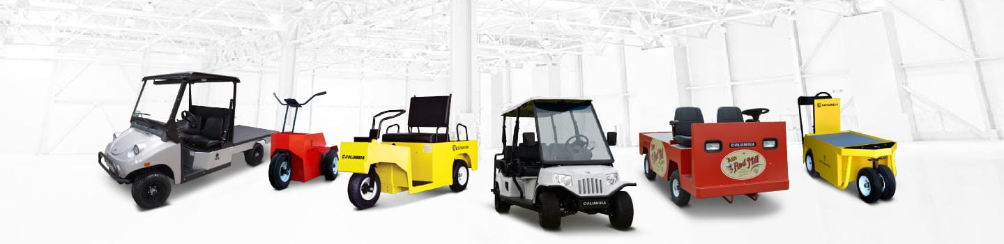 Columbia Utility Vehicles- line up of Columbia's six utility vehicles