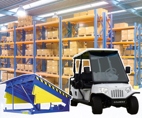 Racking and storage, dock and door equipment, and utility vehicles