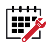 icon of a calendar and wrench