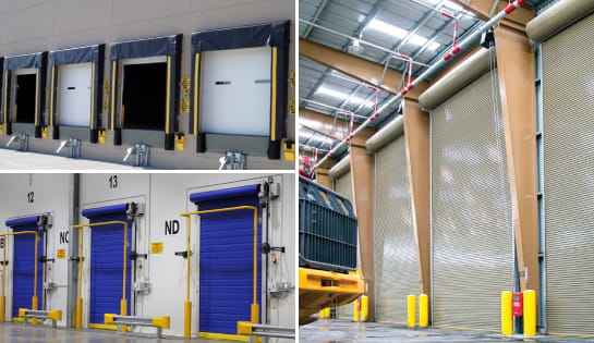 Dock doors, seals and shelters