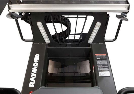 Raymond 9800 Swing Reach Truck compartment picking lights