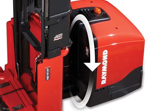 Raymond 9800 Swing Reach Truck Regenerative Lowering
