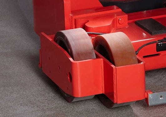 Raymond 9800 Swing Reach Truck dual drive tires